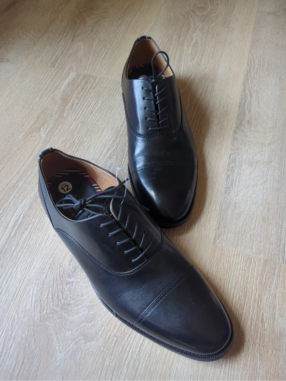 Brooks Brothers Men Dress Shoes Cassel Cap Toe Oxford Black Ortholite 12